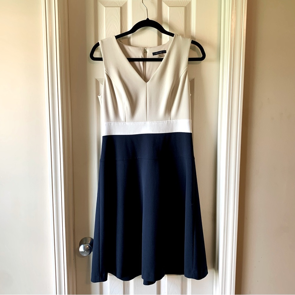 Tommy Hilfiger Blue and Tan Sleeveless Dress